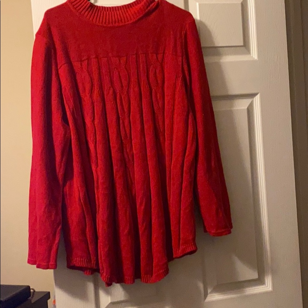 Red plus size sweater